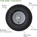 MARASTAR 21436-2PK 15x6.00-6" Front Tire Assembly Replacement for Husqvarna Riding Mowers
