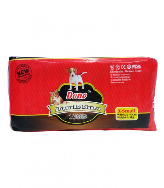 Dono Disposable Dog Diapers Male Dog Wraps Super Absorbent Soft Diapers for Male Dogs,with Wetness Indicator, 18 pcs X-Small