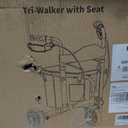 WALK MATE 3 Wheel Rollator Walker with Seat for Slim Seniors, Padded Backrest Lightweight Foldable Travel Walker Ideal for Elderly, 8 Inch Tri-Wheel Modern Mobility Walking Aid Aluminum, Purple