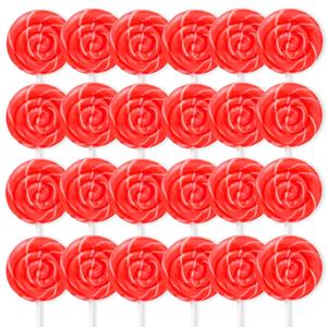 2 x Red Swirl Lollipops, 24 Count Classic Hard Candy Suckers, Individually Wrapped Sweet Treats for Snacking, Parties, Buffets, and Everyday Enjoyment (EXP 09/08/27)