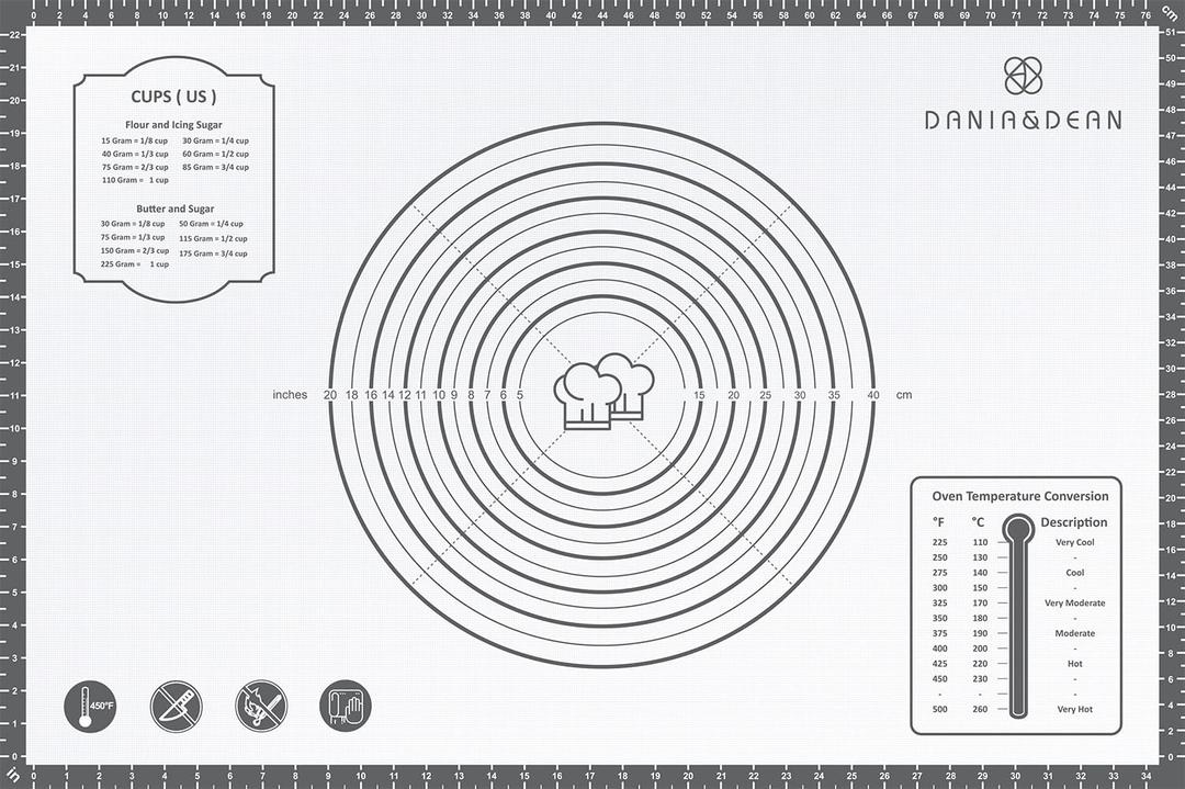 Silicone Mat, 24 x 36inch Extra Large Non-stick Pastry Baking Mat with Measurement, Resuable Thick Cookie Sheet Counter Mat, Dough Rolling Mat, Oven Liner, Fondant/Pie Crust Mat (White Gray)