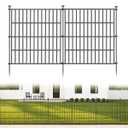 No-Dig Decorative Outdoor Garden Fence for Yard, Animal Barrier Fencing for Dog | Rustproof Metal Temporary Fence for Patio, Pet and Flower Bed | 24in (H) x 10ft(L), 5 Panels
