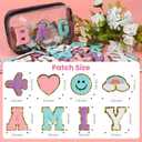 120 Pcs Self-Adhesive Chenille Letter Patches for Backpacks,Xmoiqer Chenille Patches Iron on Letters for Clothing,Self Adhesive Letters Stick on Patches for Hats Varsity Make-Up Bags DIY Gift Decor