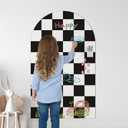 Magnetic Chalkboard Wall Decal 24''x40'' Arch - Removable Reusable Peel and Stick (No Wall Damage) Extra Strong Magnetism - Easy Clean Chalkboard for Home Office Playroom (Black White Checker)