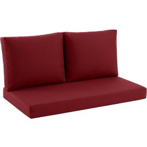 Outdoor Loveseat Cushion Set, 46" x 26", Loveseat Cushions for Outdoor Furniture, Waterproof & Fade-Resistant Patio Furniture Cushions, for Bench, Swing, and Couch, Burgundy
