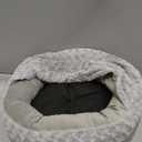 JOEJOY Small Dog Bed Cat Bed with Hooded Blanket, Cozy Cuddler Luxury Puppy Pet Bed, Donut Round Calming Anti-Anxiety Dog Burrow Cave Bed - Anti-Slip Bottom and Machine Washable 23 inch