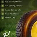 16x6.50-8 Flat Free Tire and Wheel Assembly, 3/4-Inch Bearing with Extra 1-Inch Bearings, 3-Inch Offset Hub, Includes Bushings & Washers, for Riding Lawn Mower Garden Tractor 2 Pack