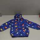 FYMNSI Toddler Baby Boys Girls Hooded Jacket Windbreaker Lightweight Dinosaur Print Coat Autumn Long Sleeve Windproof Outwear (12-18 Months, Dark Blue - Cars)