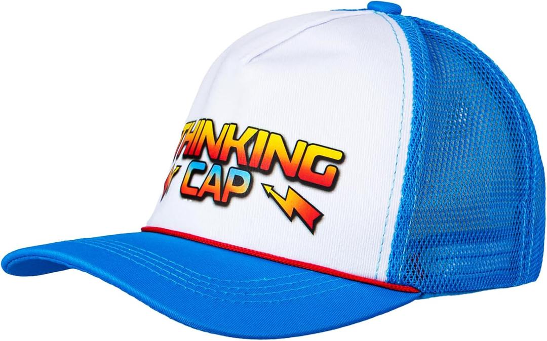 Blue Mesh Hats Trucker Hat Snapback Thinking Canvas Cap for Women Men