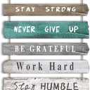 Inspirational Wall Art Decor for Office, Wooden Rustic Hanging Motivational Wall Art Decoration Sign, Inspiring Positive Quotes Wall Art for Home Living Room Bedroom Bathroom Classroom Gym 12"x24" (8 Powerful Words)