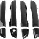 Dreamseek Door Handle Cover for 10th Gen Honda Civic 2016 2017 2018 2019 2020 2021 Sedan Hatchback Exterior Chrome Molding Trim Carbon Fiber Style (w/o Smart Keyhole)