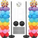 Balloon Stands for Floor, 60 Inch Height Adjustable Balloon Column Stand, Metal Balloon Column Kit Set of 2 for Birthday, Baby Shower, 2025 Graduation Party Decorations