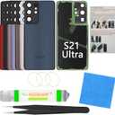 Galaxy S21 Ultra Replacement Back Glass Cover with Pre-Installed Camera Lens + Repair Tool Kit for Samsung Galaxy S21 Ultra 5G SM-G998 All Carriers (Phantom Navy)