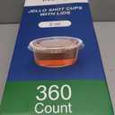 Dealusy 360 Set 2 oz Jello Shot Cups with Lids, Sturdy & Food Safe Disposable Plastic Portion Condiment Dipping Sauce Cups, Small Containers for Salad Dressing