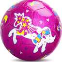 ZOOJOY Size 3 Soccer Ball Girls, Kids Pink Unicorn Soccer Ball, Gift for Toddlers with Pump, Outdoor/Indoor Play Toys for Baby Girls Boys Ages 2 3 4 5 6 7 8