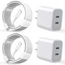 10FT iPhone Fast Charger,[Apple MFi Certified] 2Pack PD Dual Apple Fast Charger USBC Charge Block 10Foot Lightning Cable Cord Quick Charging for iPhone 14/Pro/Pro Max/Plus/13/12/11/XS/XR/X/SE2022/iPad (White)