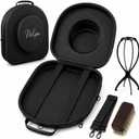 Cowboy Hat & Wig Box, Hard Shell Travel Case for Fedora & Wide Brim
Includes Hat Stand & Cleaning Brush - Fits Fedora, Western, Wide Brim or Wigs to 4.25in Brim, Water-Resistant Oxford Shell