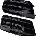 Replacement for Front Bumper Glossy Black Grille 2018 2019 2020 Audi Q5 Driver Passenger Side AU1038145 AU1039145