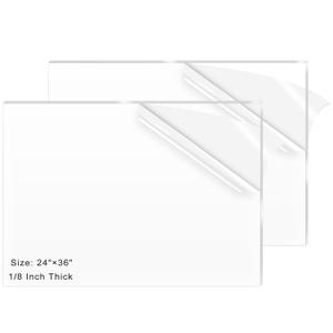 2 Pack 24x36 Inch Acrylic Sheet 1/8" Thick, Cast Acrylic Sheet, Clear Plexiglass Sheets, for Craft Projects, Display Cases, Signs, Photo Frame2, Clear, (24"36'' 3mm)