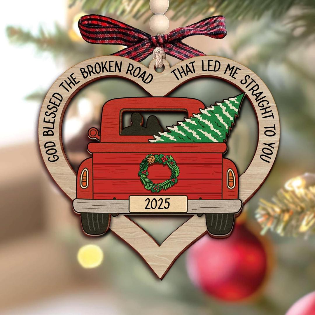26 x Couples Christmas Ornament - Ideal Gifts for Couples, Perfect Couple 2025, Unique Couple Ornament, Distinctive Gift for Him and Her, Essential Holiday Ornaments for Couples (Couple Red Truck)