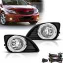 Fog Lights Assembly for 2010 2011 Toyota Camry Replacement Kit Fog Lamps with Wiring & Switch H11 12V 55W Halogen Bulbs Clear Lens