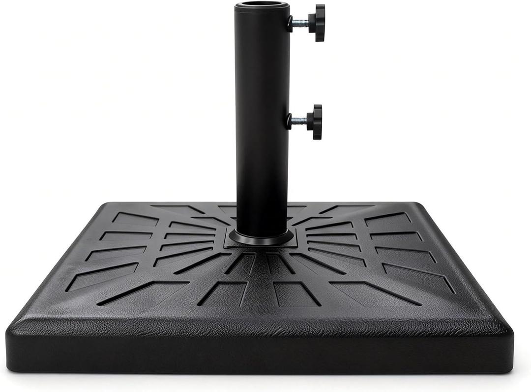T&Jero 42 lb Square Heavy Duty Patio Market Table Umbrella Base Stand Weight for Outdoor, Black