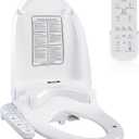 KERDE 08 Smart Electric Bidet Toilet Seat with Warm Air Dryer Heated Adjustable Warm Water Seat Temperature Self-Cleaning Nozzle Easy Installation for Most Toilets Elongated (Remote+Armrest)