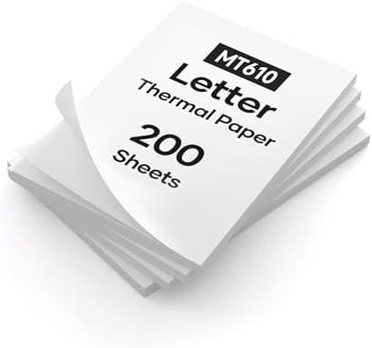 200 Sheets Folding Thermal Paper, US Letter 8.5 x 11 InchT hermal Papers, MT610PRO & MT888 Thermal Paper,Compatible with iDPRT/HPRT/PRT Portable Printer,Continual Feeding Folded Printing Paper