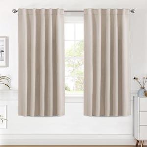 H.VERSAILTEX Blackout Curtains Thermal Insulated Window Treatment Panels Room Darkening Blackout Drapes for Living Room Back Tab/Rod Pocket Bedroom Draperies (2 Panels, Fog, 42 x 63 Inch)