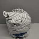 MooMee Striped Duvet Cover Set 100% Washed Cotton Linen Like Textured Breathable Durable Soft Comfy (Sage Green White Classic Stripes, Queen 90"x90")