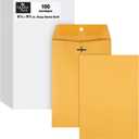 Quality Park 6-1/2 x 9-1/2 Clasp Envelopes, Clasp and Gummed Closures for Storing or Mailing, Heavy-Duty 32 lb Kraft Paper, 100 Per Box (QUA37763)