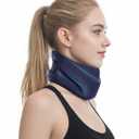 Neck Brace for Sleeping - Cervical Collar Relief Neck Pain and Neck Support Soft Foam Wraps Keep Vertebrae Stable for Relief of Cervical Spine Pressure for Women & Men Prussian Blue Medium Size