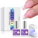 BTArtboxnails Nail Tips Builder Gel - Long Lasting 15ml Builder Gel with Portable Nail Lamp for French XCOATTIPS, 30+Days French Protection Duo Nail Extension Tool for Nail Art