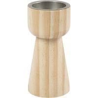 HD 8.2IN Natural Wood Pillar Holder