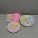 96 Pcs Birthday Plates and Napkins Party Supplies, Gold Horned Horse Disposable Forks Paper Dessert Tableware Decorations Table Dinnerware Favors Set, Serves 24