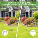 4 Pack 48 Inch Adjustable Double Shepherds Hooks for Outdoor 2 Sided Bird Feeder Poles with 5 Prong Base Heavy Duty Metal Garden Hook for Hanging Flower Basket Lantern Plants Bird Nests Decor