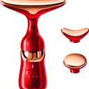MMRH Firming Wrinkle Beauty Devicer for Facial/Neck/Eye, Multifunctional Vibration Massage Instrument, 3-in-1 Facial Skincare Instrument for Skin Care for Improve,Smooth and Tightening Skin (red)