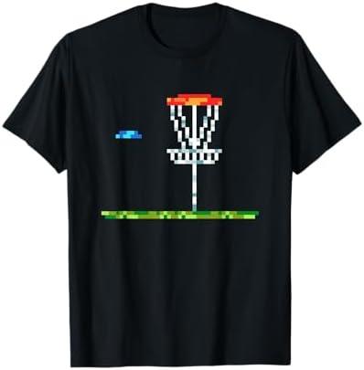 Disc Golf Men Disc Golf 8 Bit Basket T-Shirt, XL