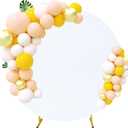 6.6FT Round Wedding Arch Cover for 6.6FT Circle Arch Stand, Thick Polyester Fabric Adjustable Circle Arch Backdrop Cover for Wedding Birthday Party Baby Shower Photography DecorationWhite
