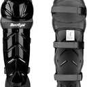 Baseball Softball Catcher Leg Guards Shin Guards for Youth Adult (15"-Adult Black)