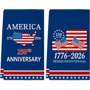 250th Anniversary USA Kitchen Towels, 4th of July Kitchen Towels 18x26 Inch 250 Anniversary Decorations America Memorial Day 250 Years of Freedom 1776-2026 Patriotic Hand Towels Set of 2