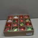 Christmas Tree Ball Ornaments Set, 16ct Red Green and White 3.15 Inch Christmas Decorations, Shatterproof Hanging Ornaments for Xmas Holiday Decorations