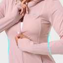 CAMEL CROWN Women's UPF 50+ Sun Protection Jacket Hoodie Lightweight Sunscreen Zip Long Sleeve Shirts for Women with Pocket (Pink, XXL)