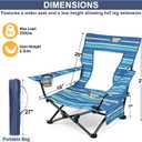 Joyfair Beach Camping Chair (2 Pack), Folding Chair for Adults (Striped), 21" W x 16" D x 20" H