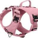 ICEFANG GN8 Tactical Dog Harness for X-Large Sized Dogs,Full Metal Buckles,Reflective in Training Walking K9 Dog Vest,No-Pull Front Leash Clip,Adjustable Pet Harness (Pink, XL (Pack of 1))
