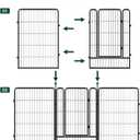 8 PCS Dog Playpen Stakes for Indoor Outdoor Galvanized Metal Replacement Dog Fence Stakes for Large Medium Puppy Playpen, Smaller Diameter (32 Inch)