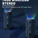 Ortizan Portable Bluetooth Speaker (2nd Gen), 40W powerful sound and deep bass, IPX7 waterproof, 30 hours of playtime, TWS for 2 speakers pairing for home, outdoor and travel - Electronics gift, Black