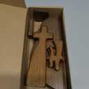 DZX The Empty Tomb Easter Scene and Cross, Wooden Easter Resurrection Scene Cross Jesus Tomb Tray Set, Jesus Nativity Scene Decor for Religious,Christian Gifts,Home Office Tabletop. (A)