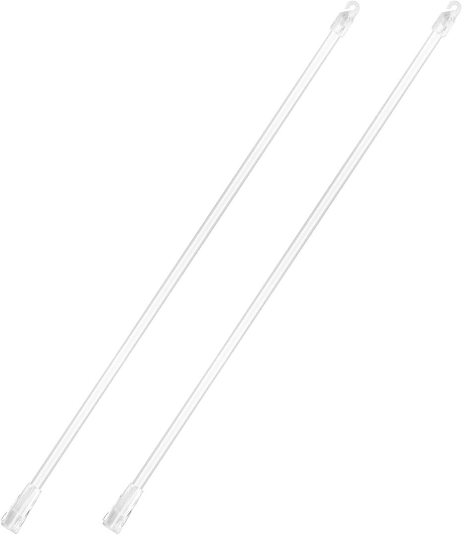 17 Inches 2 Pieces Blind Wand, Vertical Blinds Replacement Parts, Tilt Wand Replacement, Clear Blind Rod with Hook and Grip, Plastic Blind Opener, Long Window Blind Stick Tilt Rod