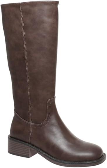 Pierre Dumas Women's Knee High Boots Chunky Block Low Heel Long Boots Zipper, Size 11